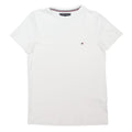 TOMMY HILFIGER Womens White XS Short Sleeve Crew Neck Plain T-Shirt Cotton Blend