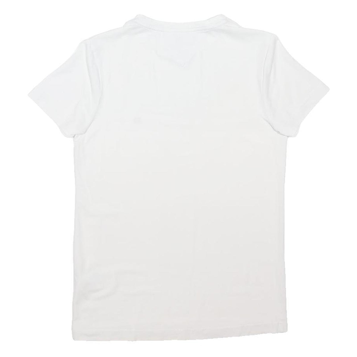 TOMMY HILFIGER Womens White XS Short Sleeve Crew Neck Plain T-Shirt Cotton Blend