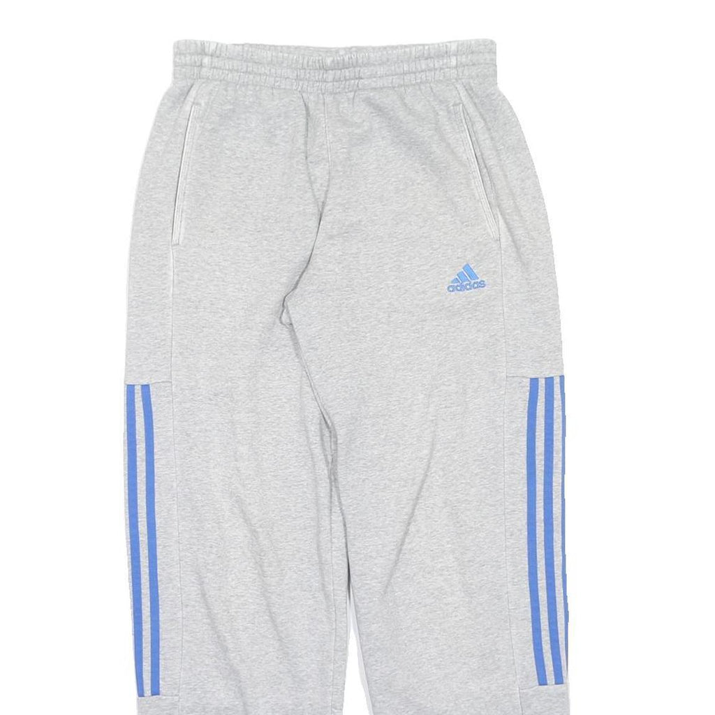 ADIDAS Mens Joggers Grey & Blue Slim Tapered M W30 L30 Cotton Blend Athletic