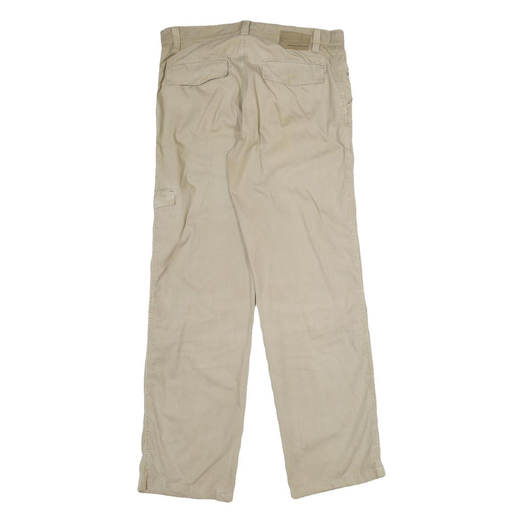 TOM TAILOR Mens Cotton Beige Regular Fit Straight Trousers W33 L34 Casual