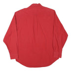 TOMMY HILFIGER Mens Red Cotton Blend Shirt L Button Down Classic Fit Casual