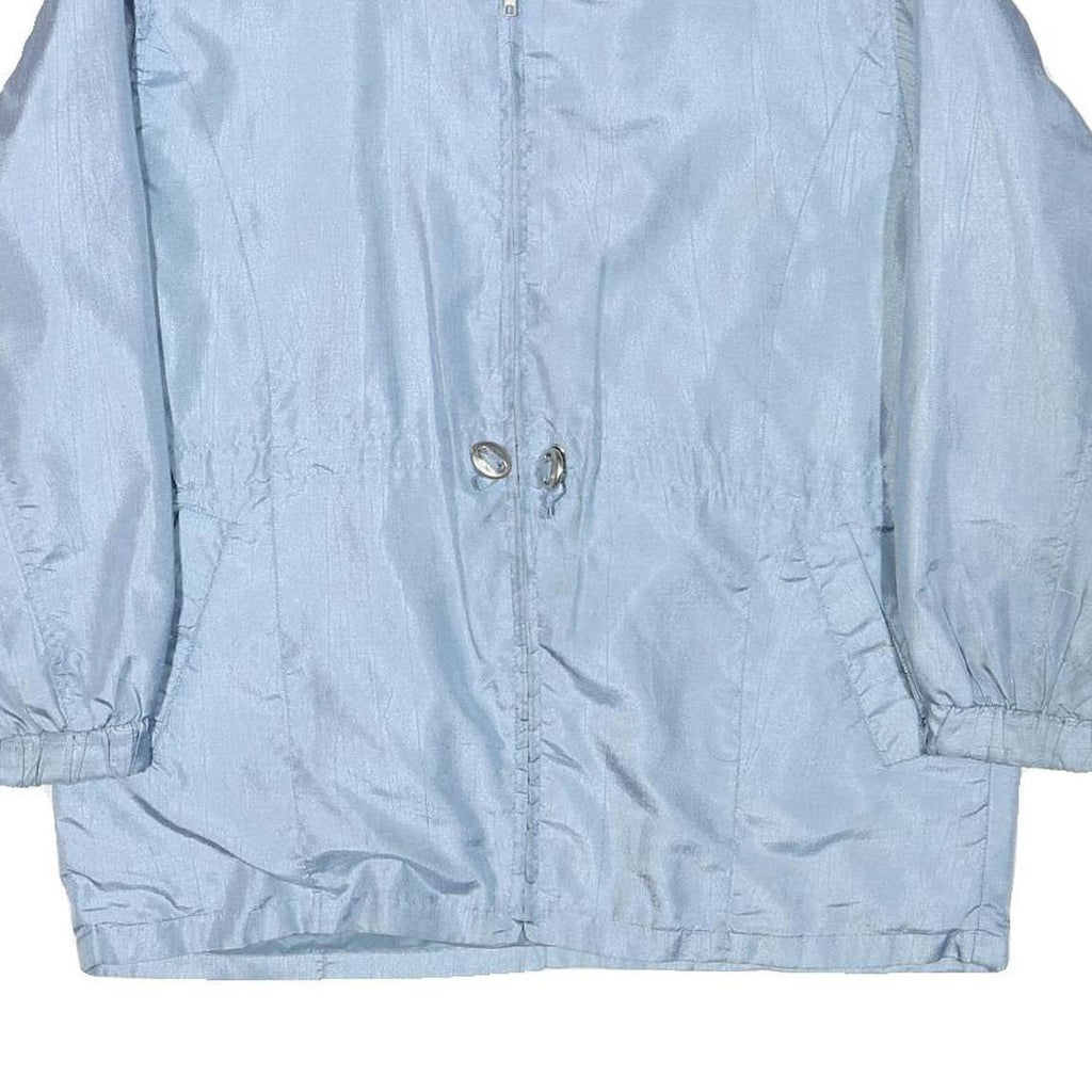 OUT BROOK Mens Blue Casual Jacket L Polyester Blend Plain Zip Comfortable Long