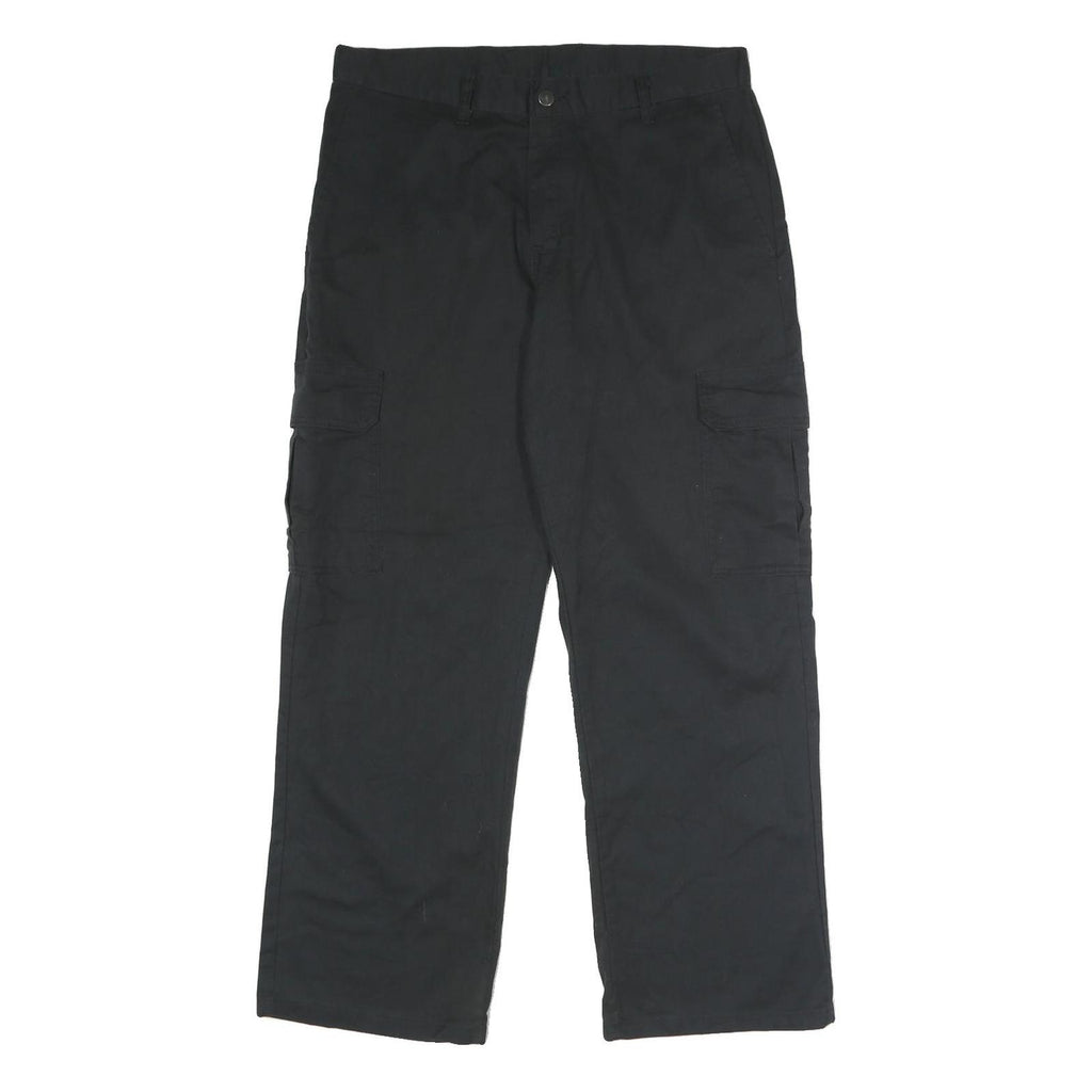 DICKIES Mens Polyester Blend Black Regular Cargo Trousers W34 L30 Utility