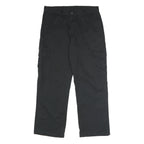 DICKIES Mens Polyester Blend Black Regular Cargo Trousers W34 L30 Utility