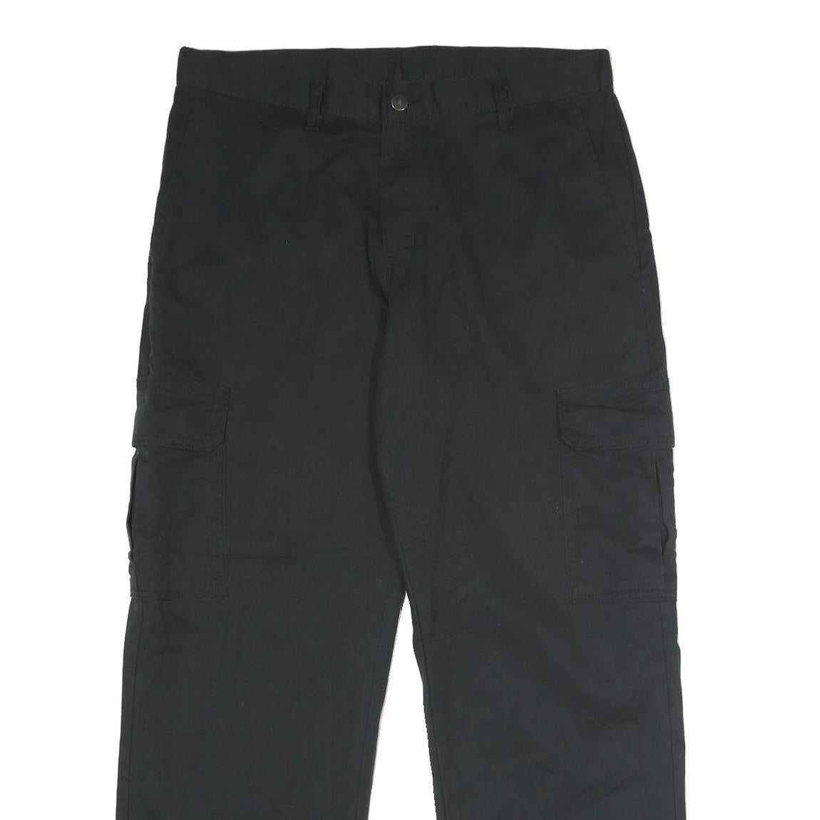 DICKIES Mens Polyester Blend Black Regular Cargo Trousers W34 L30 Utility