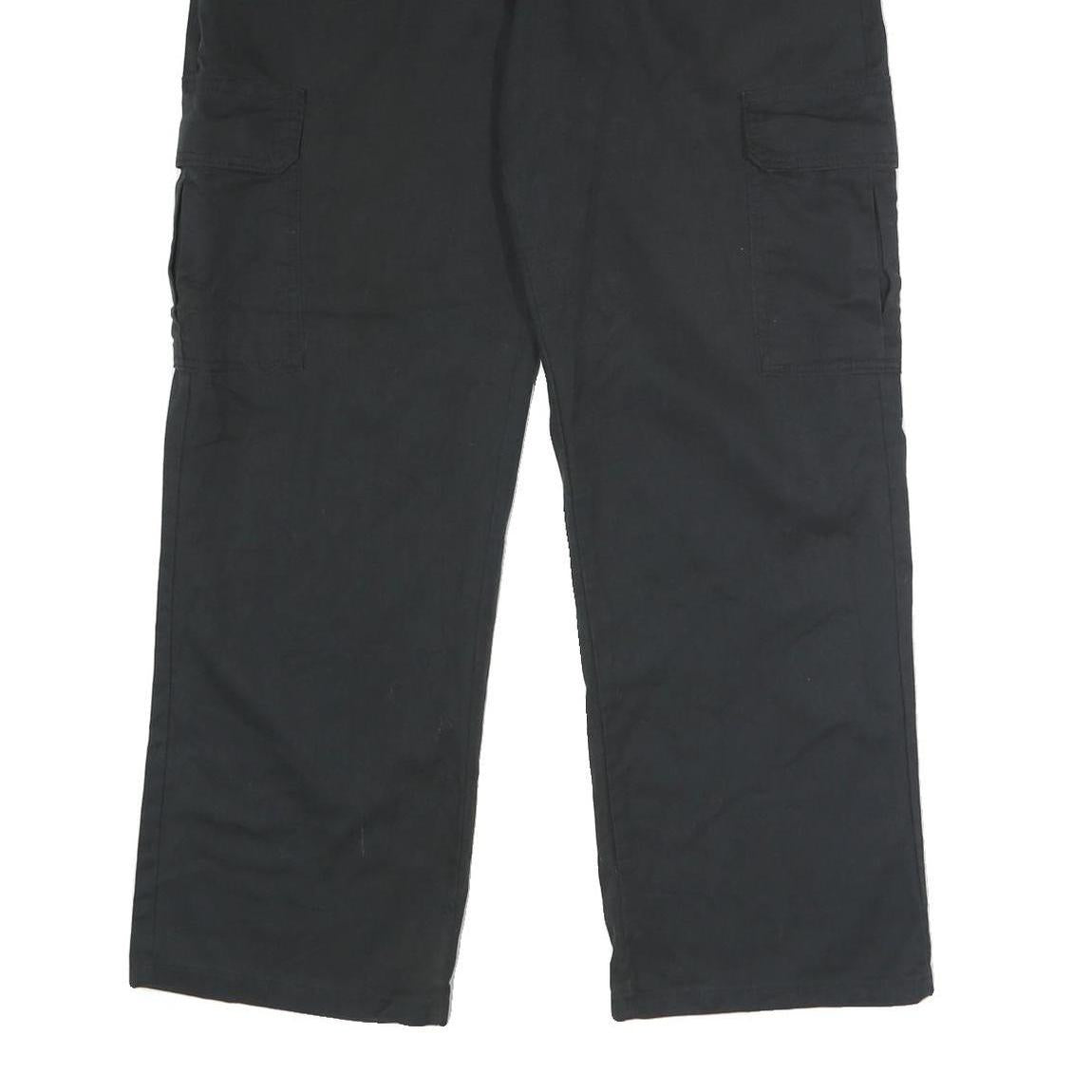 DICKIES Mens Polyester Blend Black Regular Cargo Trousers W34 L30 Utility