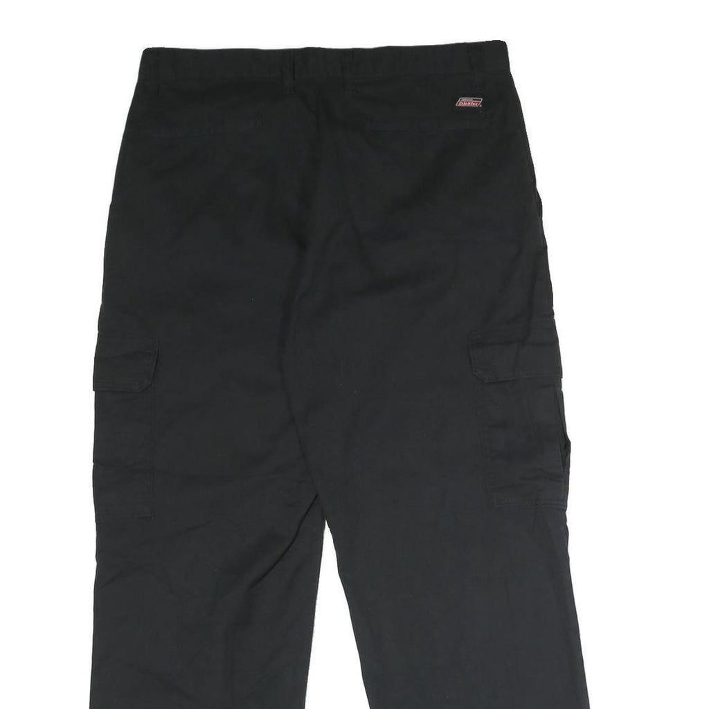 DICKIES Mens Polyester Blend Black Regular Cargo Trousers W34 L30 Utility