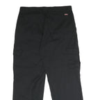 DICKIES Mens Polyester Blend Black Regular Cargo Trousers W34 L30 Utility