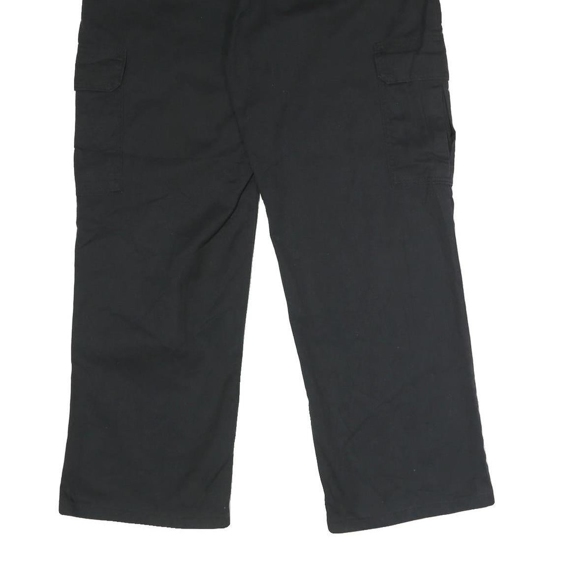 DICKIES Mens Polyester Blend Black Regular Cargo Trousers W34 L30 Utility