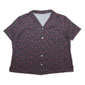 Womens Black & Pink Floral Woven Shirt Short Sleeve Collared XL Floral Print