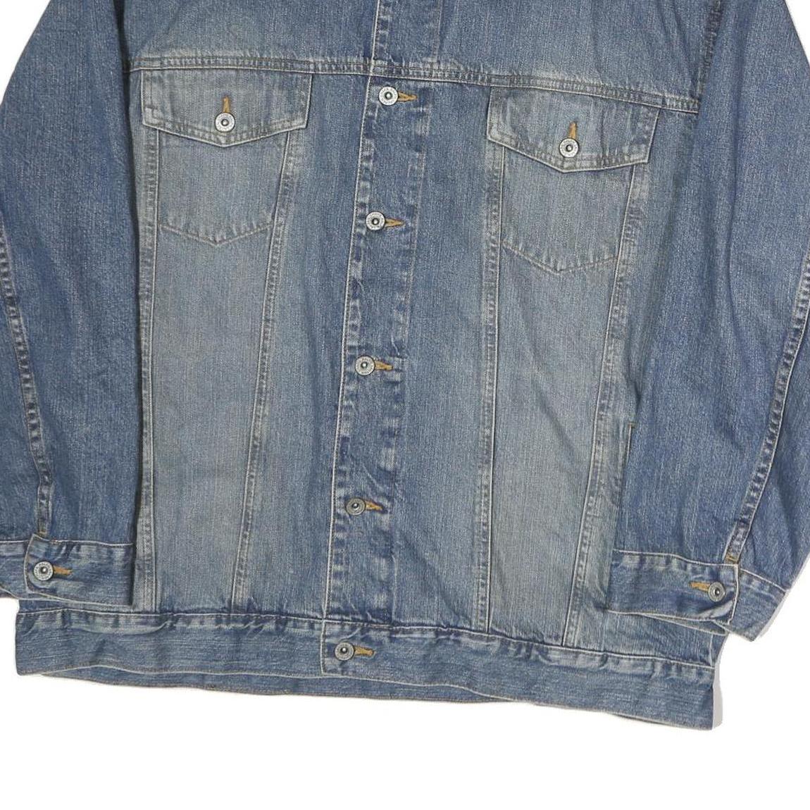 CHAPS Mens Blue Denim Button Jacket XL Cotton Classic Casual Outerwear