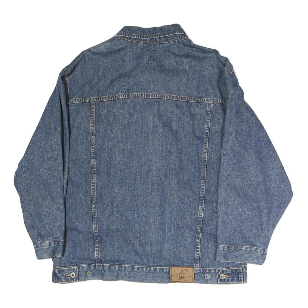 CHAPS Mens Blue Denim Button Jacket XL Cotton Classic Casual Outerwear