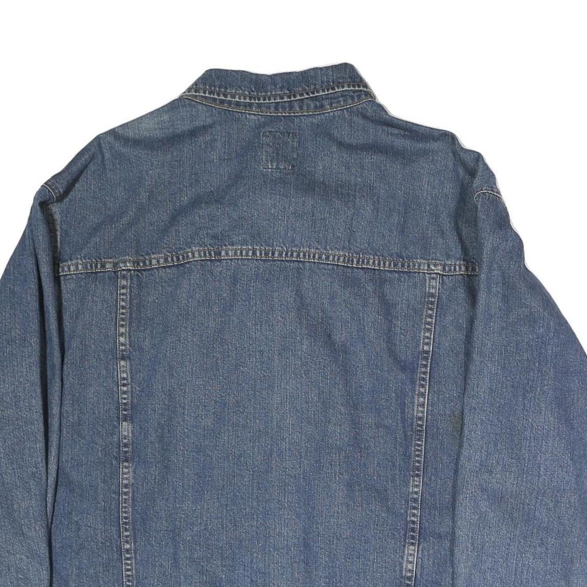CHAPS Mens Blue Denim Button Jacket XL Cotton Classic Casual Outerwear