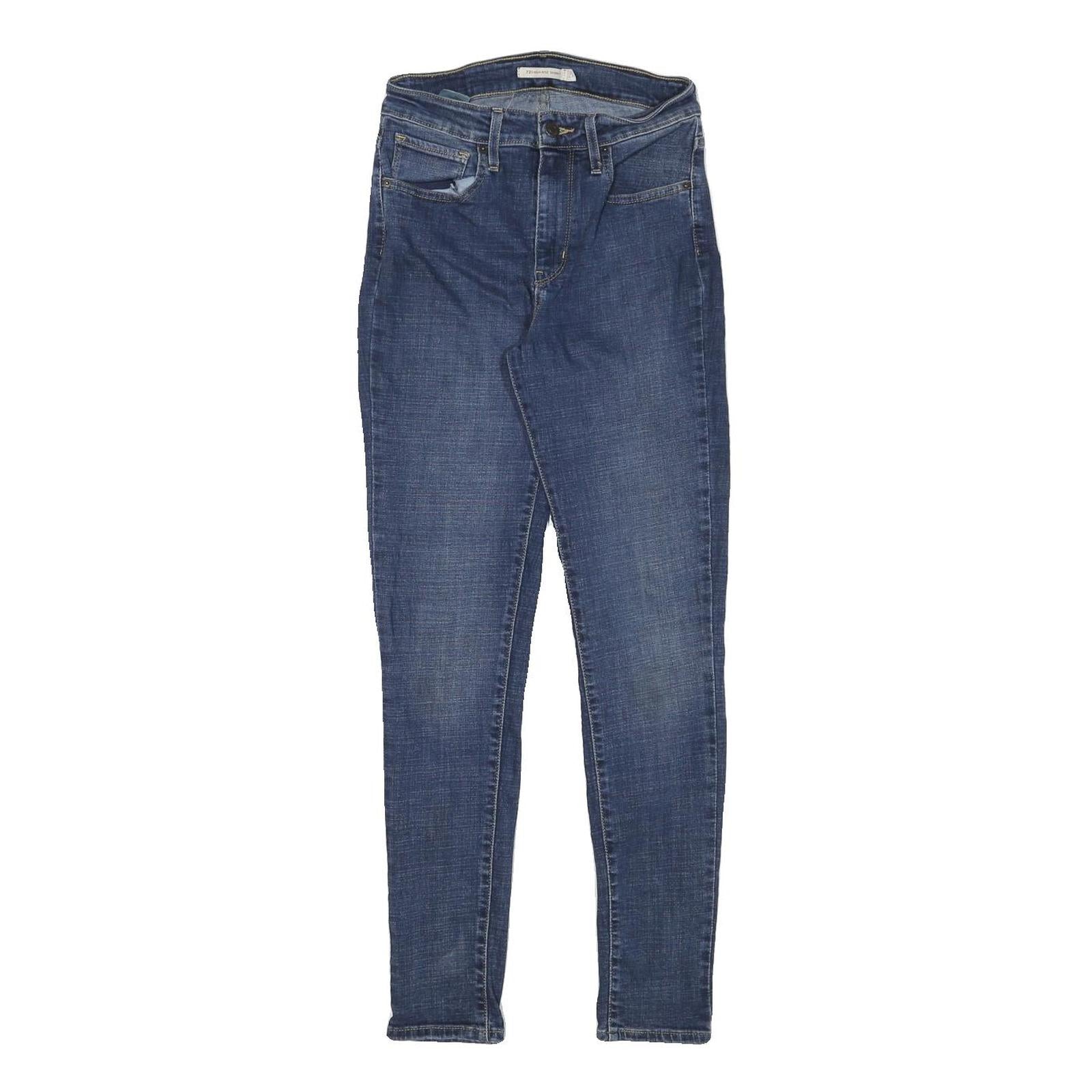 LEVI'S Womens Slim Blue Denim Jeans W24 L28 Classic Zip Pockets Skinny