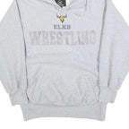 X GRAIN Mens Grey Hoodie XS Elks Wrestling Cotton Blend Pullover