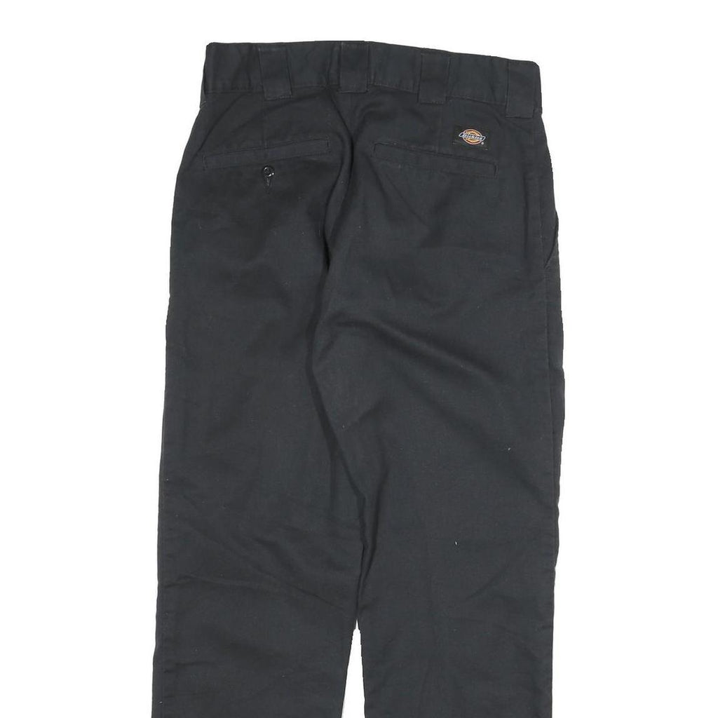 DICKIES Mens Regular Fit Black Cotton Blend Zip Trousers W28 L29 Workwear