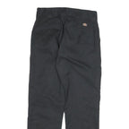 DICKIES Mens Regular Fit Black Cotton Blend Zip Trousers W28 L29 Workwear
