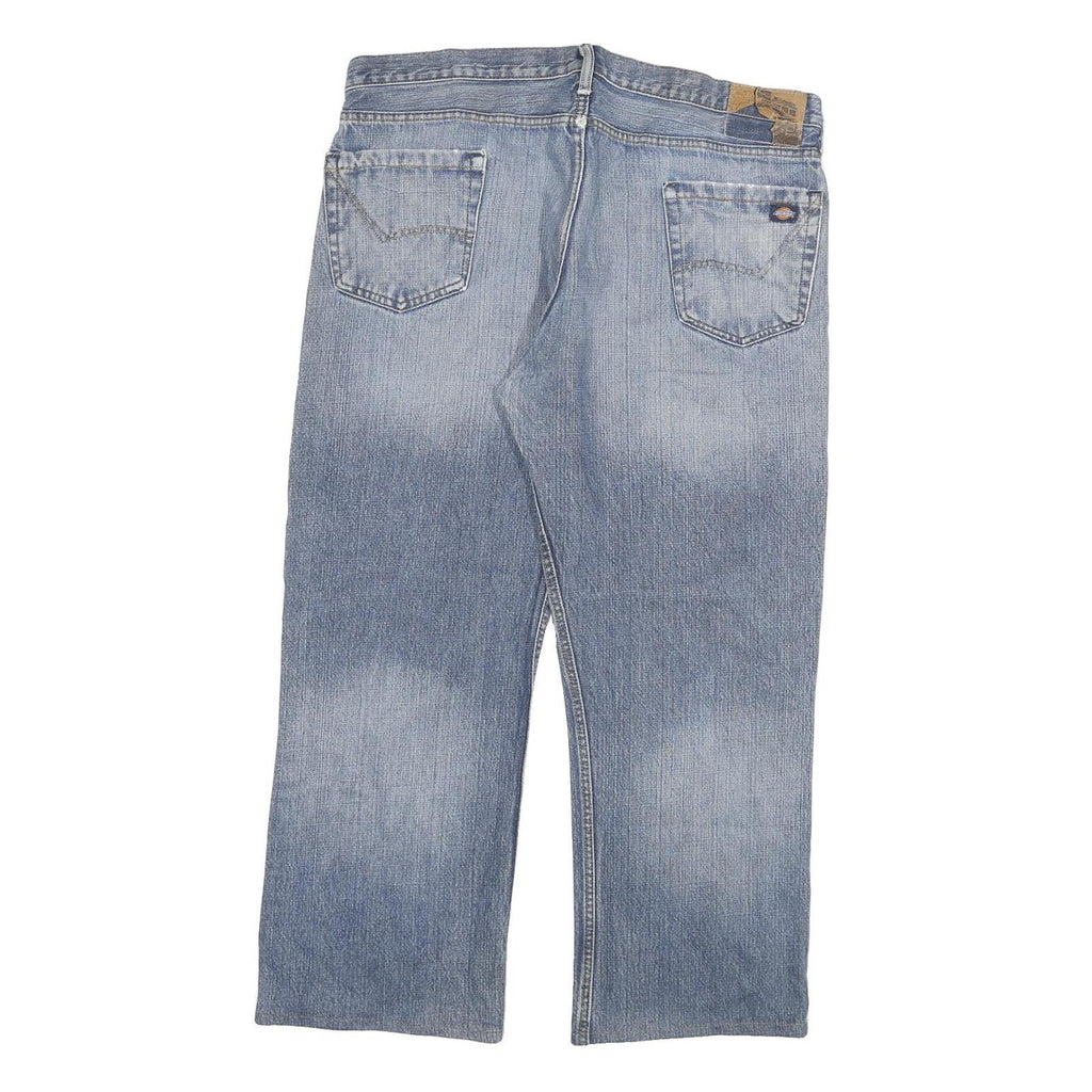 DICKIES Mens Regular Blue Denim Light Wash Jeans W38 L27 Classic Zip Pockets