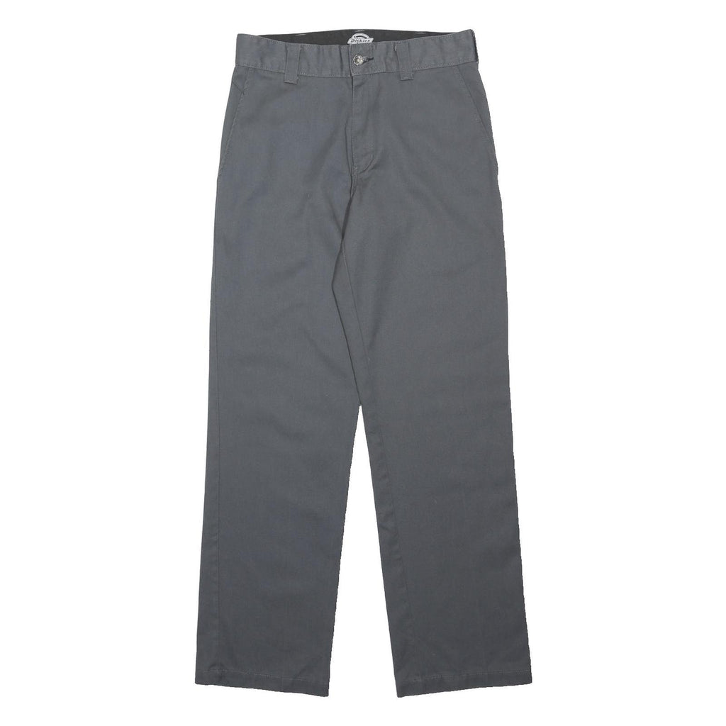 DICKIES Mens Polyester Blend Classic Grey Trousers W30 L31 Workwear Zip Closure