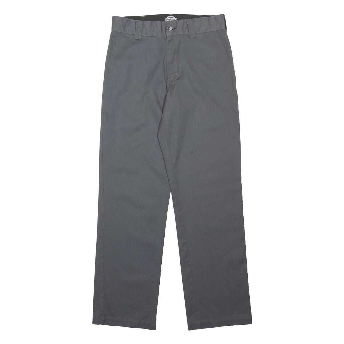 DICKIES Mens Polyester Blend Classic Grey Trousers W30 L31 Workwear Zip Closure