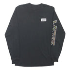VANS Mens Black & Camouflage Print Long Sleeve Crew Neck Cotton T-Shirt S