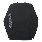 VANS Mens Black & Camouflage Print Long Sleeve Crew Neck Cotton T-Shirt S
