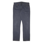 LEVI'S Mens Cotton Blend Blue Regular Straight Trousers W35 L33 Classic Zip