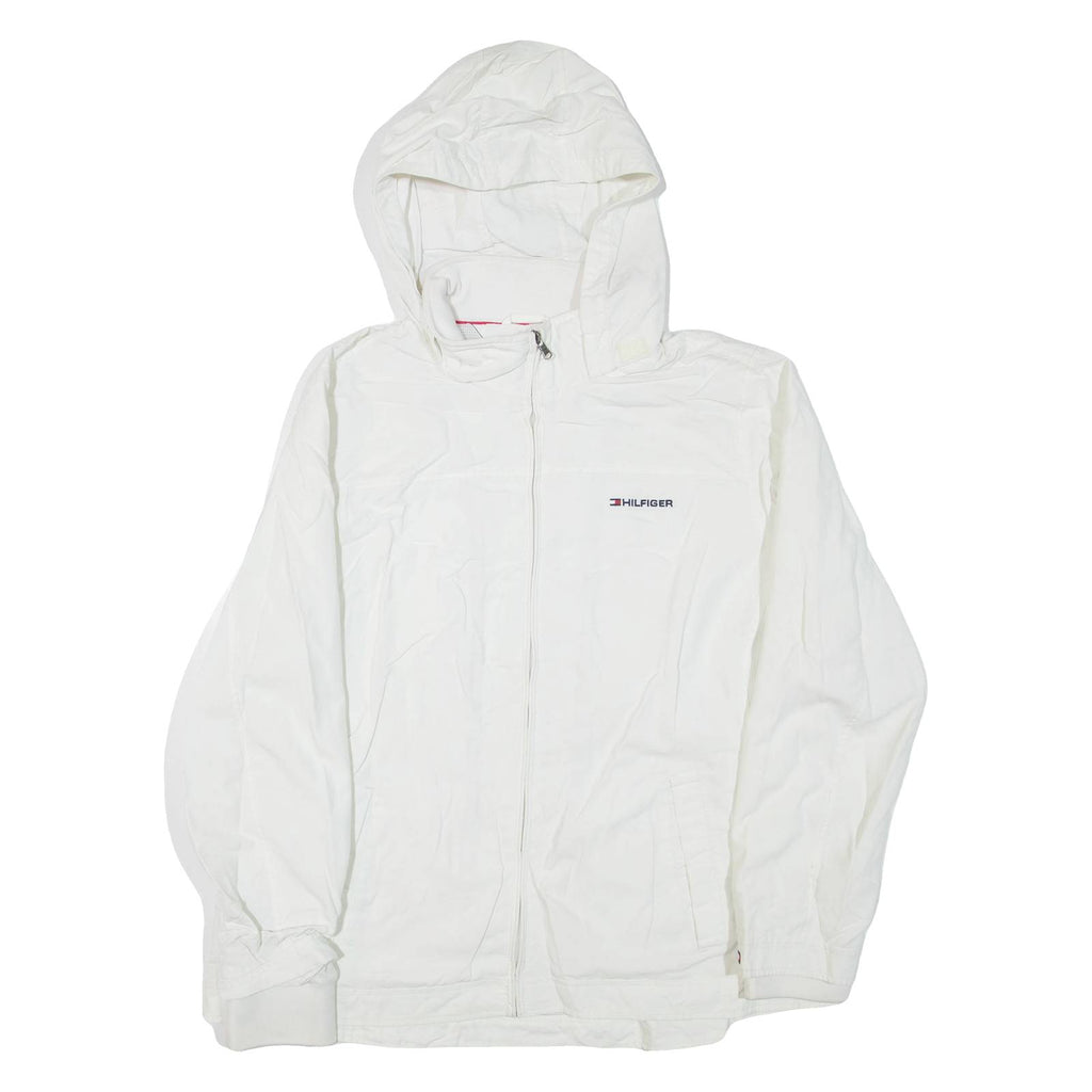 TOMMY HILFIGER Womens Jacket White Nylon Hooded 2XL
