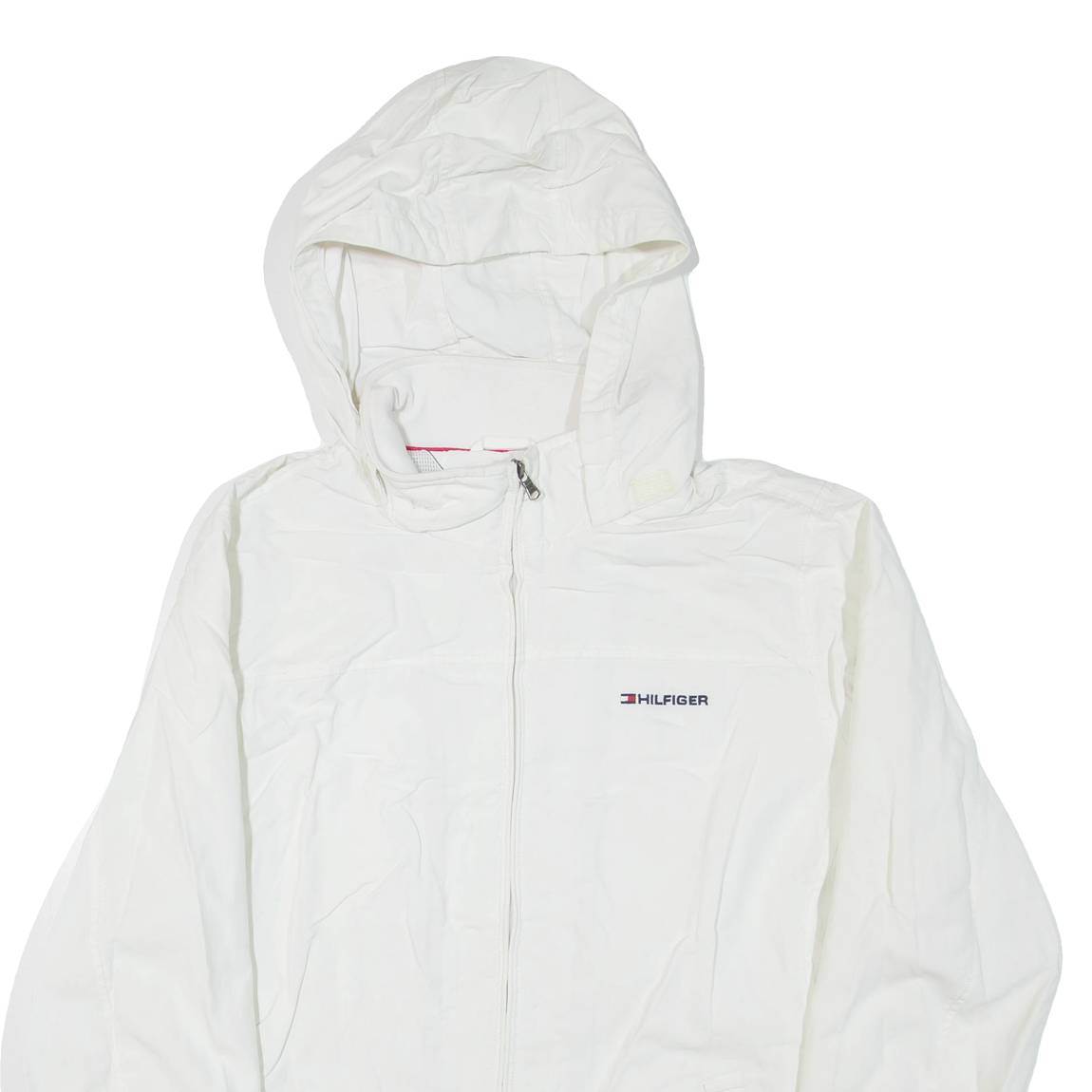 TOMMY HILFIGER Womens Jacket White Nylon Hooded 2XL