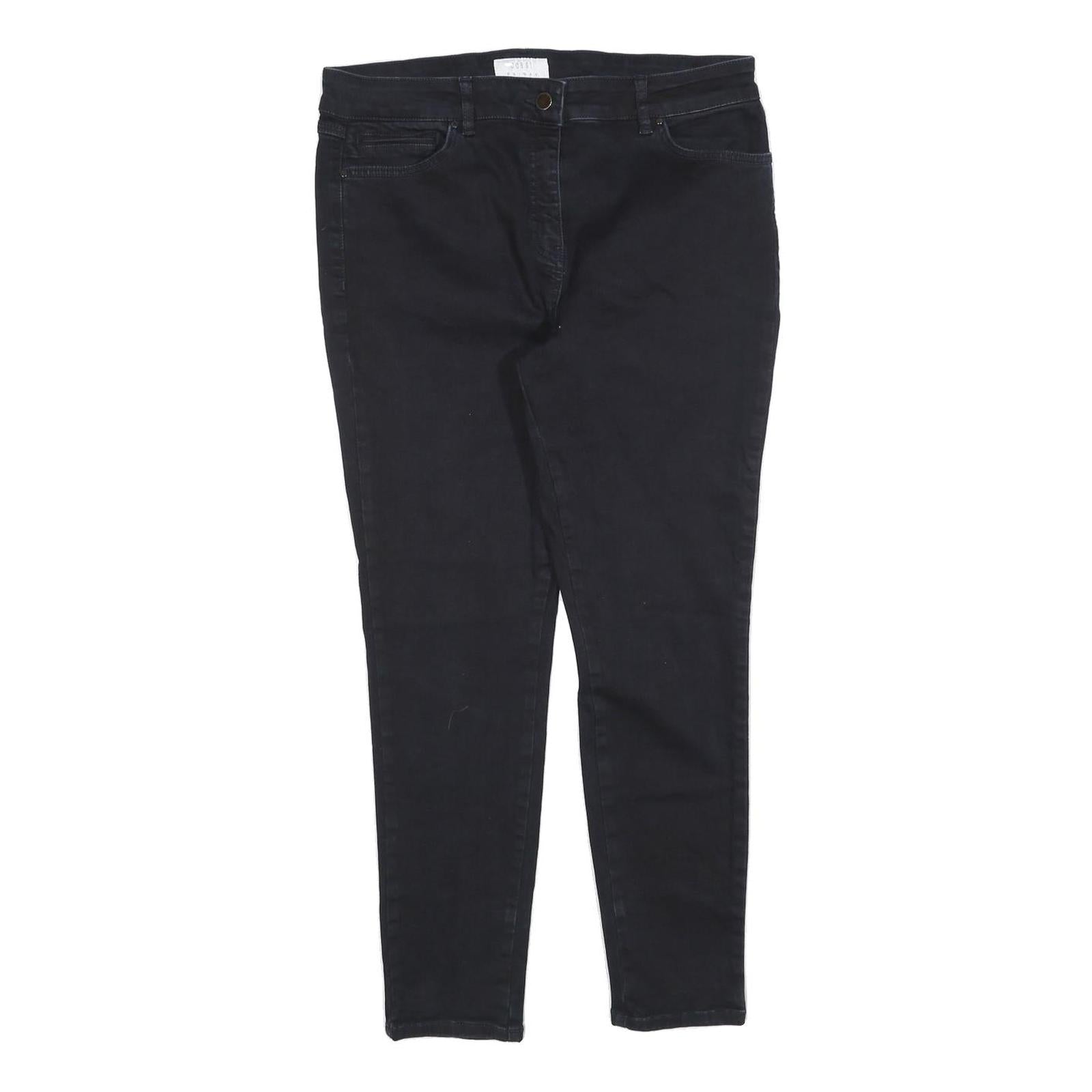 COAST Womens Slim Black Cotton Denim Jeans W32 L27 Zip