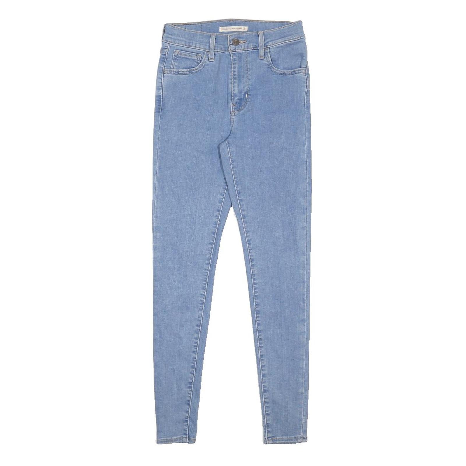 LEVI'S 720 Womens Jeans Blue Slim Skinny Denim Light W24 L27 Zip Cotton Blend