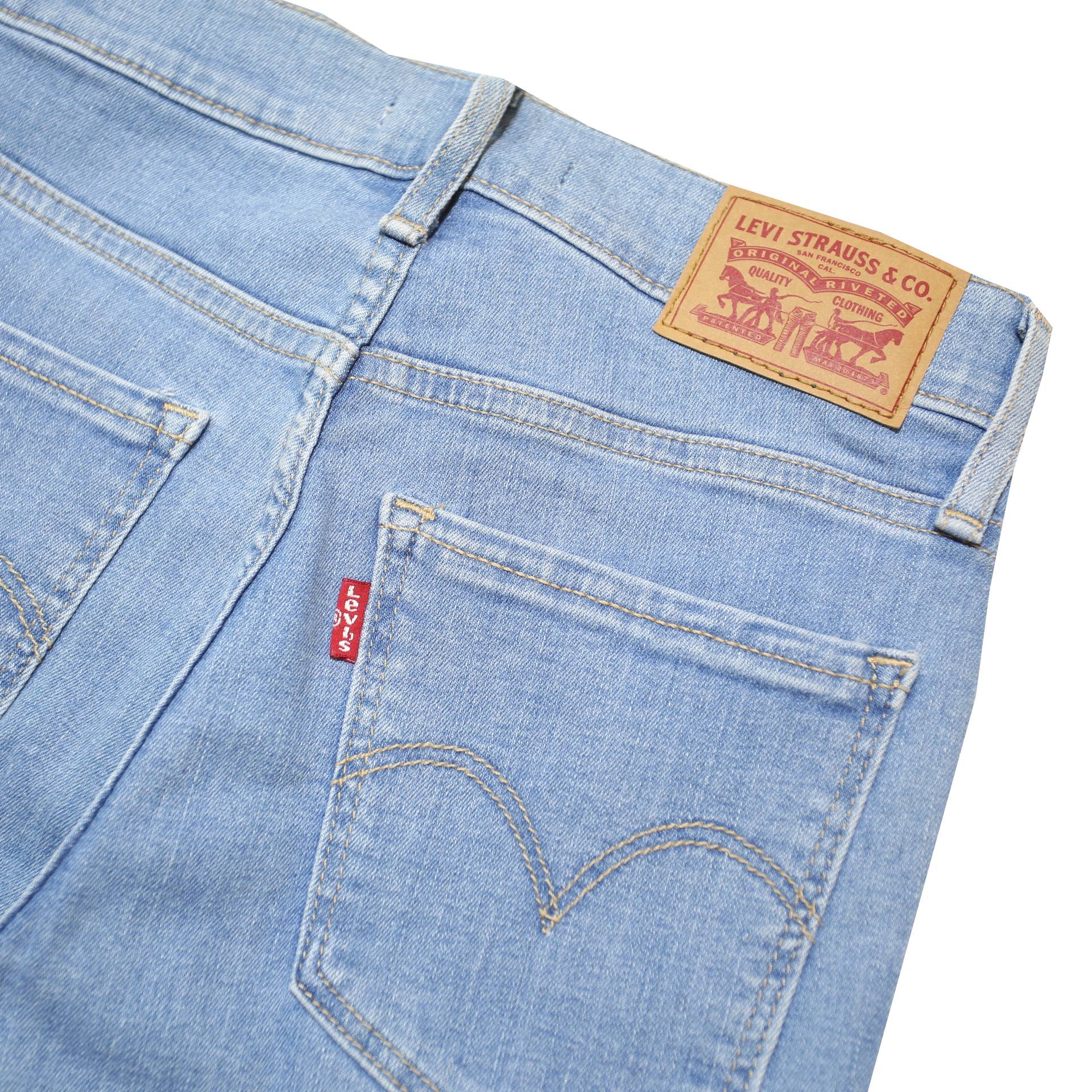 LEVI'S 720 Womens Jeans Blue Slim Skinny Denim Light W24 L27 Zip Cotton Blend