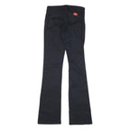 DICKIES Womens Regular Fit Black Trousers W25 L31 Cotton Blend Zip Closure