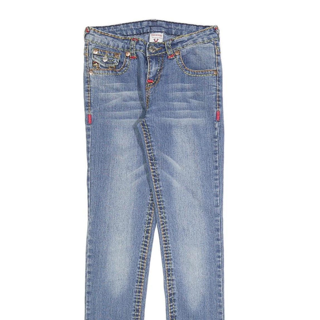 TRUE RELIGION Womens Slim Jeans Blue Denim W27 L30 Classic Zip Casual Stylish