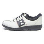 BALLY Womens Casual Leather Low Top White Black UK 4.5 Comfortable Stylish