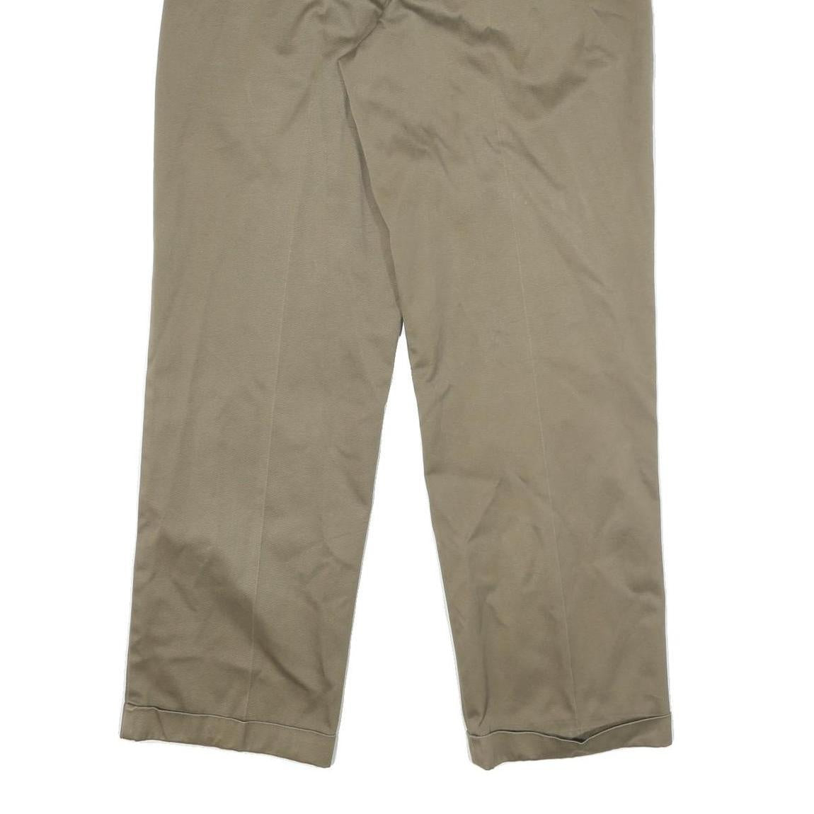 NAUTICA Mens Relaxed Beige Cotton Blend Trousers W34 L32 Zip Classic Straight