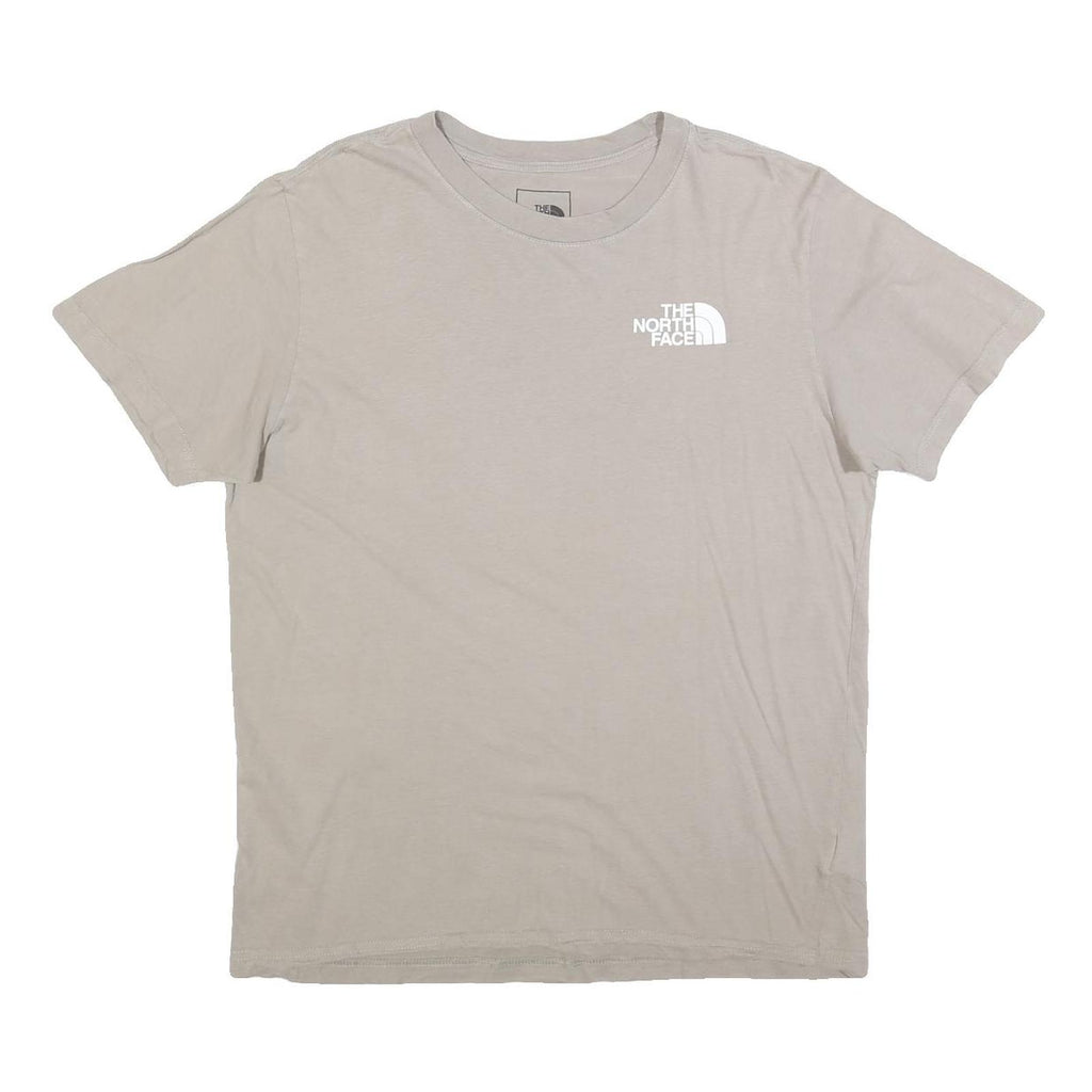 THE NORTH FACE Mens Beige Cotton Blend Graphic T-Shirt L Short Sleeve Crew Neck