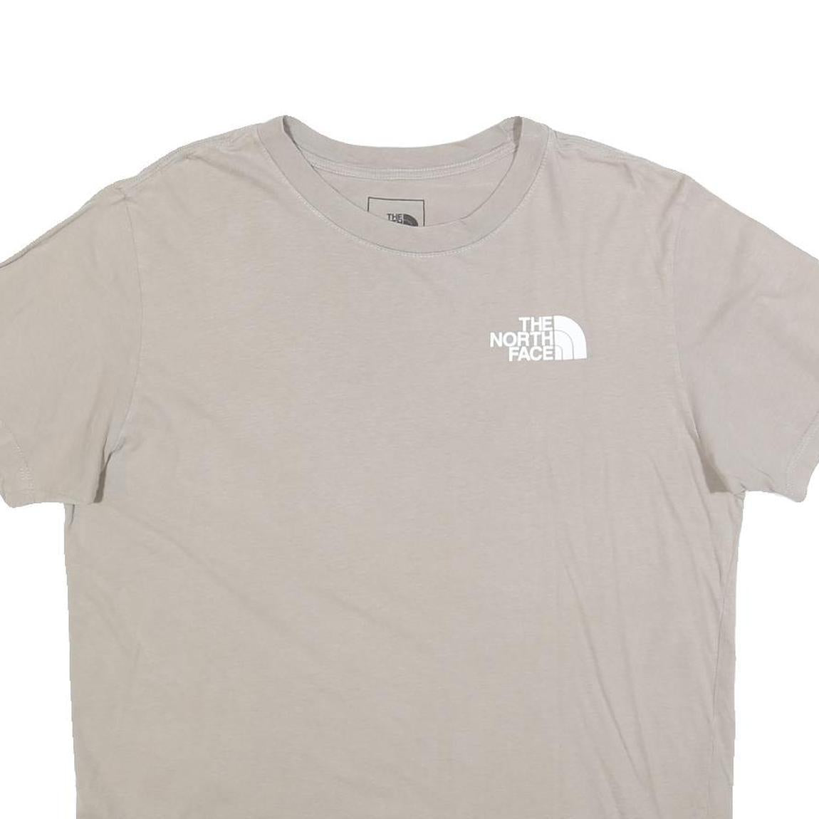 THE NORTH FACE Mens Beige Cotton Blend Graphic T-Shirt L Short Sleeve Crew Neck