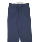 DICKIES Mens Cotton Blend Blue Regular Straight Trousers W32 L31 Workwear Zip