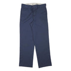 DICKIES Mens Cotton Blend Blue Regular Straight Trousers W32 L31 Workwear Zip