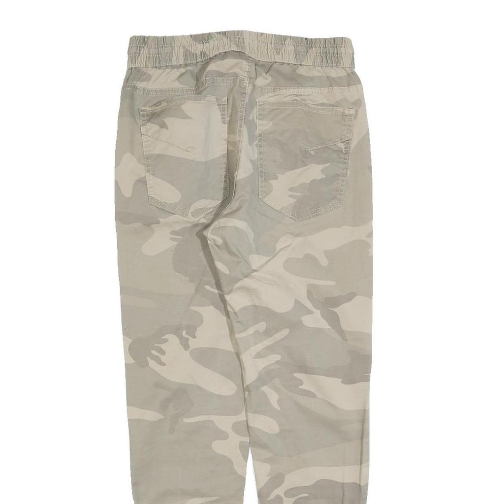JACK & JONES Mens Cotton Blend Beige Camo Slim Tapered Trousers W28 L28