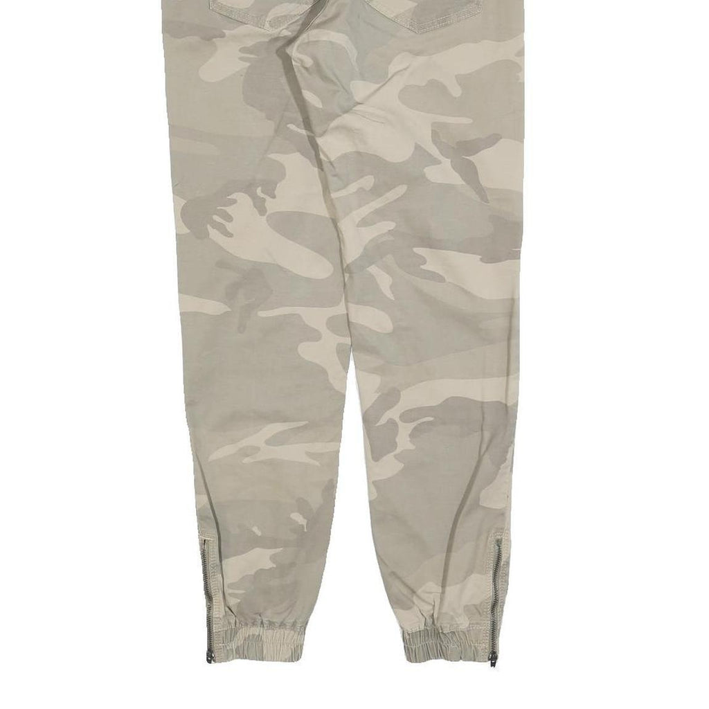 JACK & JONES Mens Cotton Blend Beige Camo Slim Tapered Trousers W28 L28