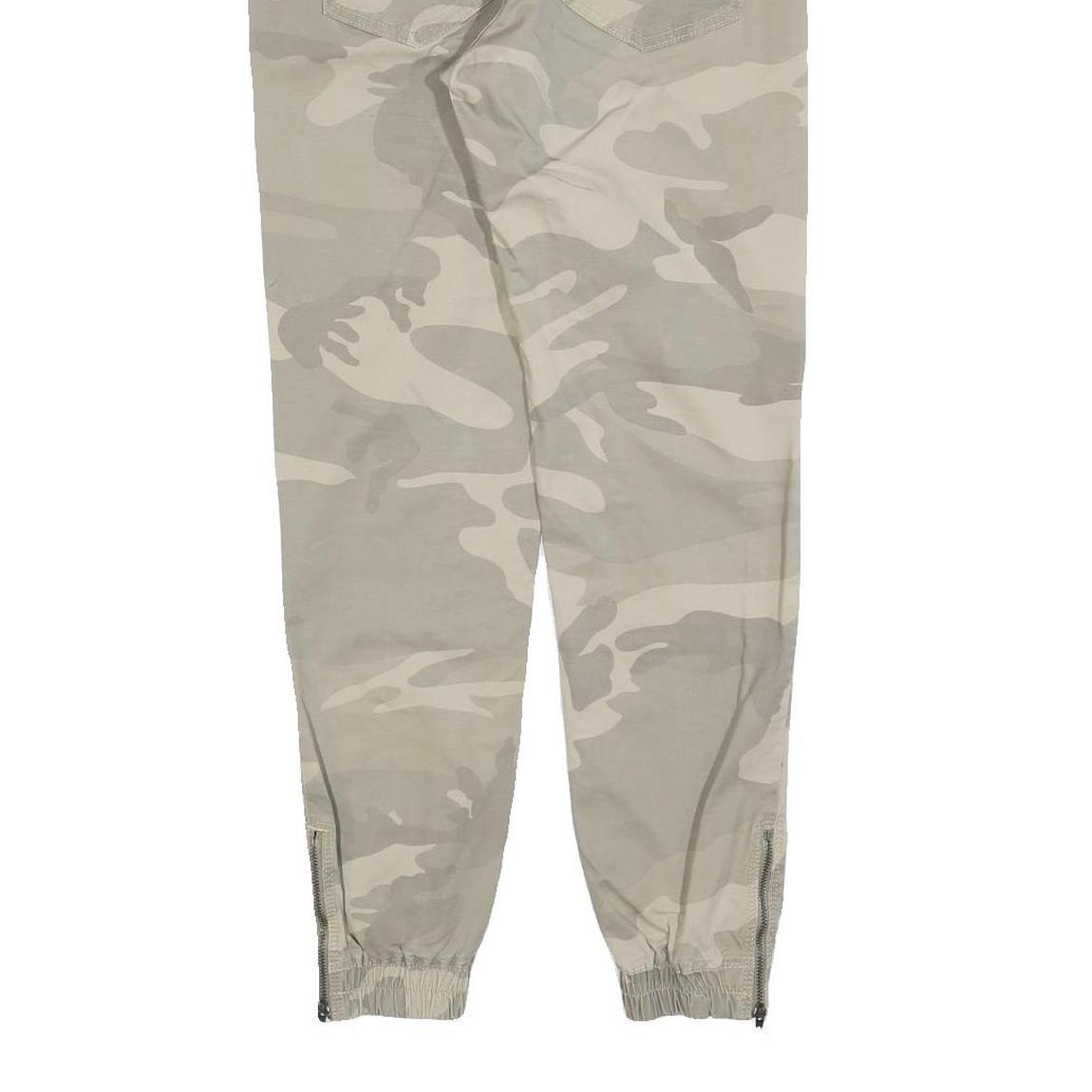 JACK & JONES Mens Cotton Blend Beige Camo Slim Tapered Trousers W28 L28