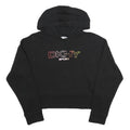 DKNY Womens Black Sport Pullover Hoodie M Cotton Blend Crop Sweatshirt
