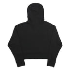 DKNY Womens Black Sport Pullover Hoodie M Cotton Blend Crop Sweatshirt