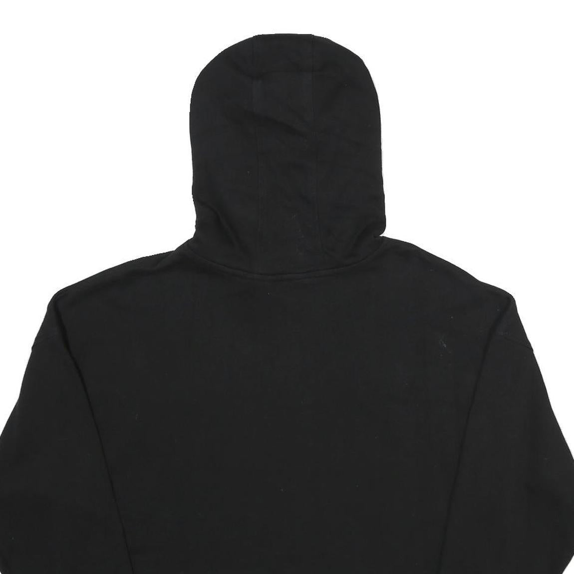 DKNY Womens Black Sport Pullover Hoodie M Cotton Blend Crop Sweatshirt