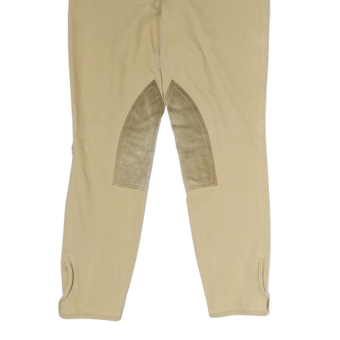 RALPH LAUREN Mens Slim Beige Cotton Trousers W30 L27 Zippered Pocket Detail