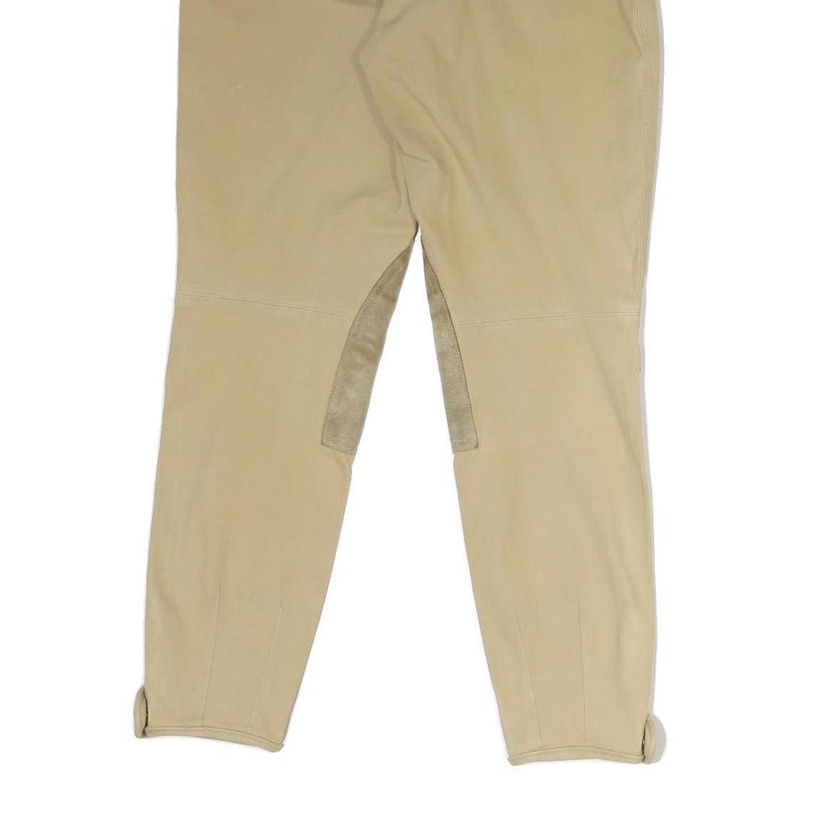 RALPH LAUREN Mens Slim Beige Cotton Trousers W30 L27 Zippered Pocket Detail