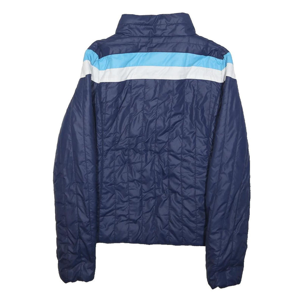 DIESEL Womens Blue White Light Blue Zip Jacket M Polyester Quilted Casual