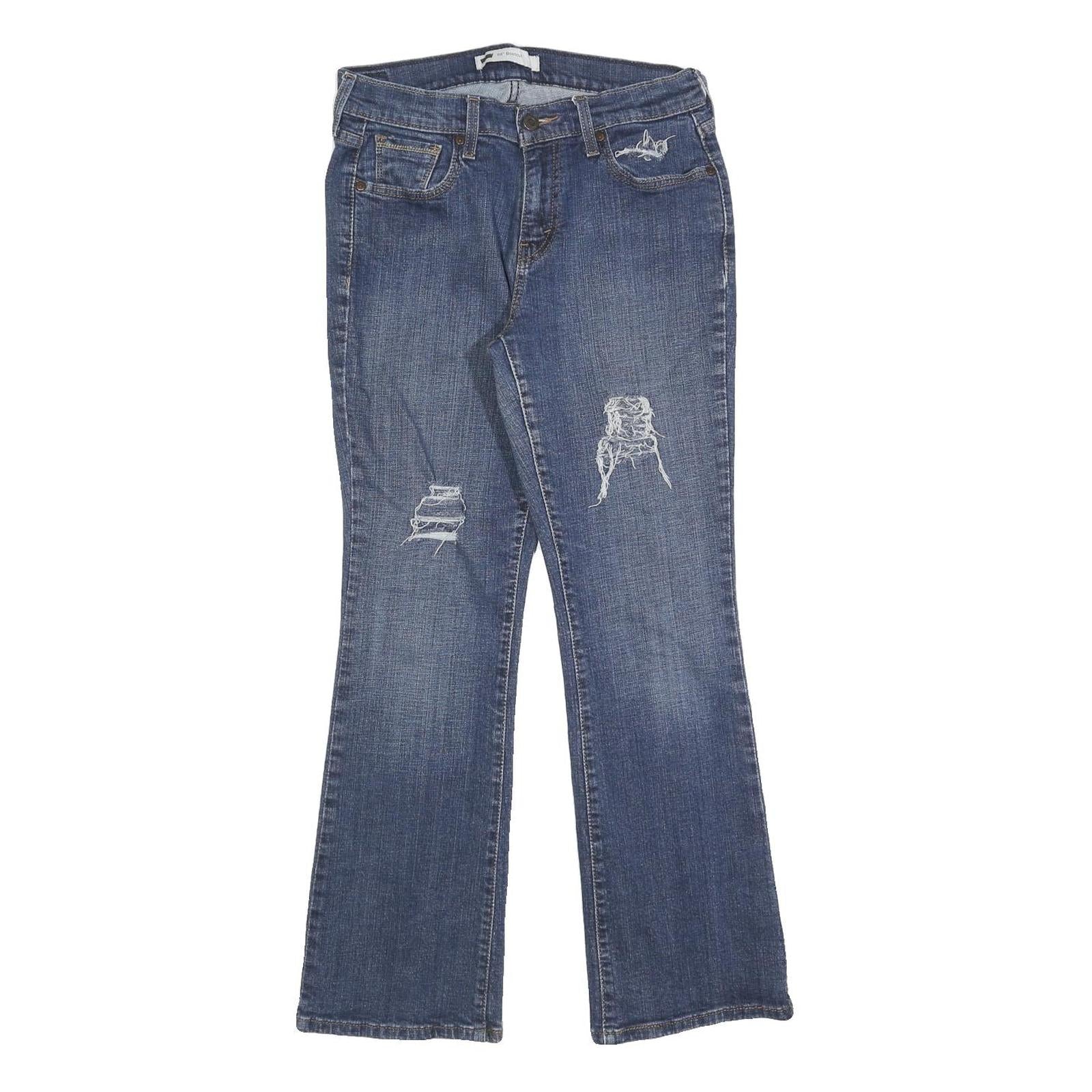 LEVI'S 515 Womens Jeans Blue Regular Bootcut Denim Medium W28 L30 Distressed